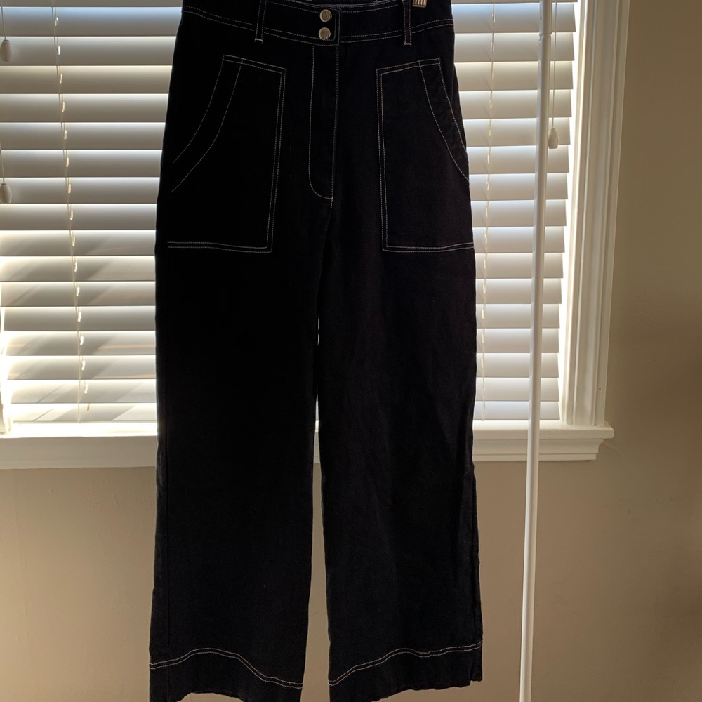 URBAN OUTFITTERS contrasting stitch wide leg pants